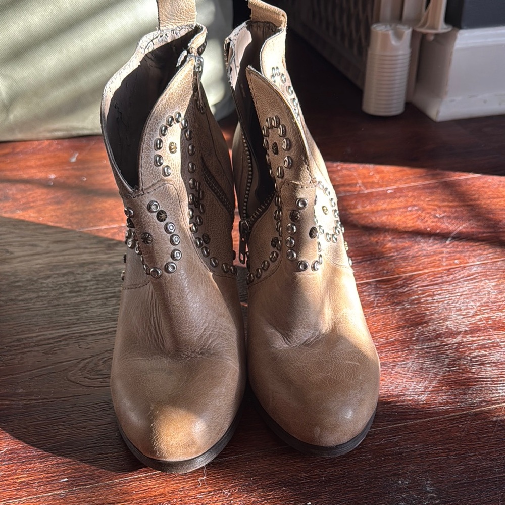 Studded Brown Ankle Boots